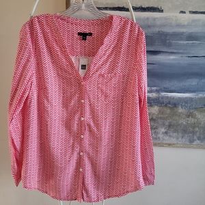 Gap Women's Long Sleeve Blouse Herringbone Patterned Size Small